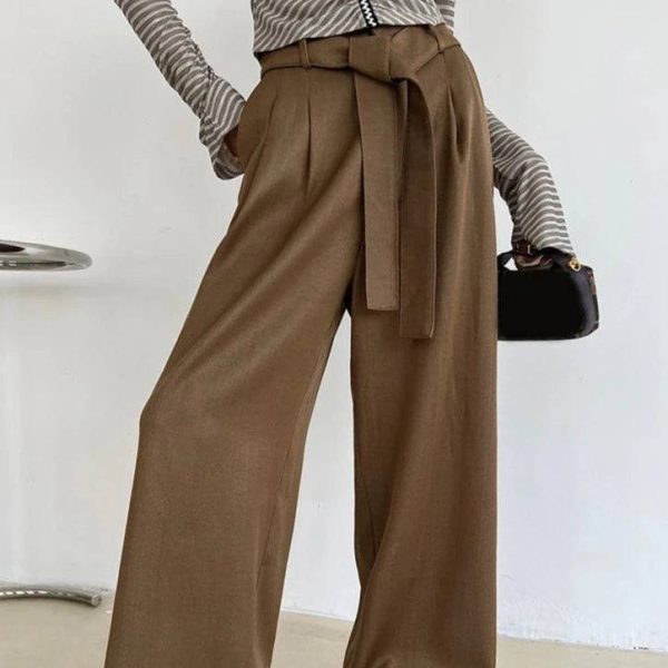 Deeeze High-Waist Plain Wide-Leg Trouser