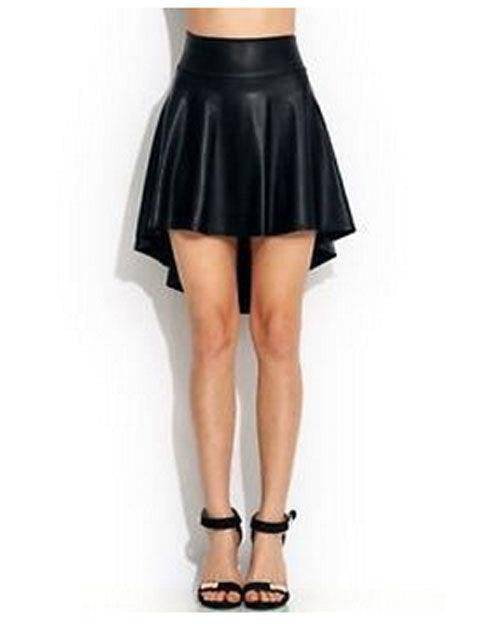 Deeeze High Waist Asymmetric Ruffle Skirt
